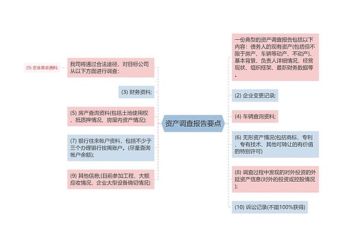 资产调查报告要点