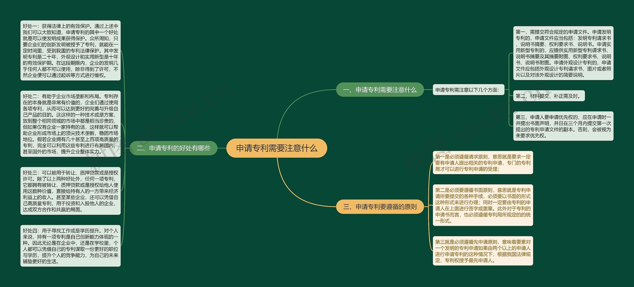 申请专利需要注意什么思维导图