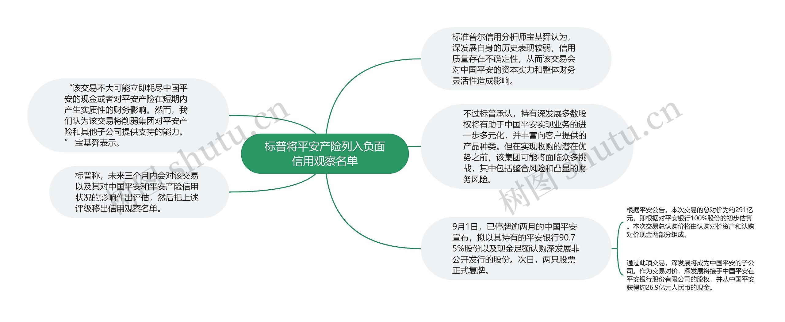 标普将平安产险列入负面信用观察名单思维导图