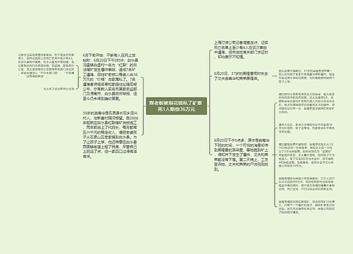 煤老板被指花钱私了矿难 死1人赔偿36万元