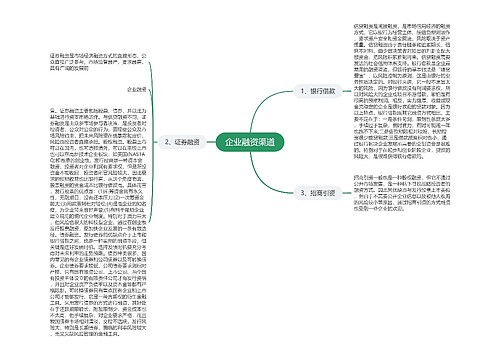 企业融资渠道