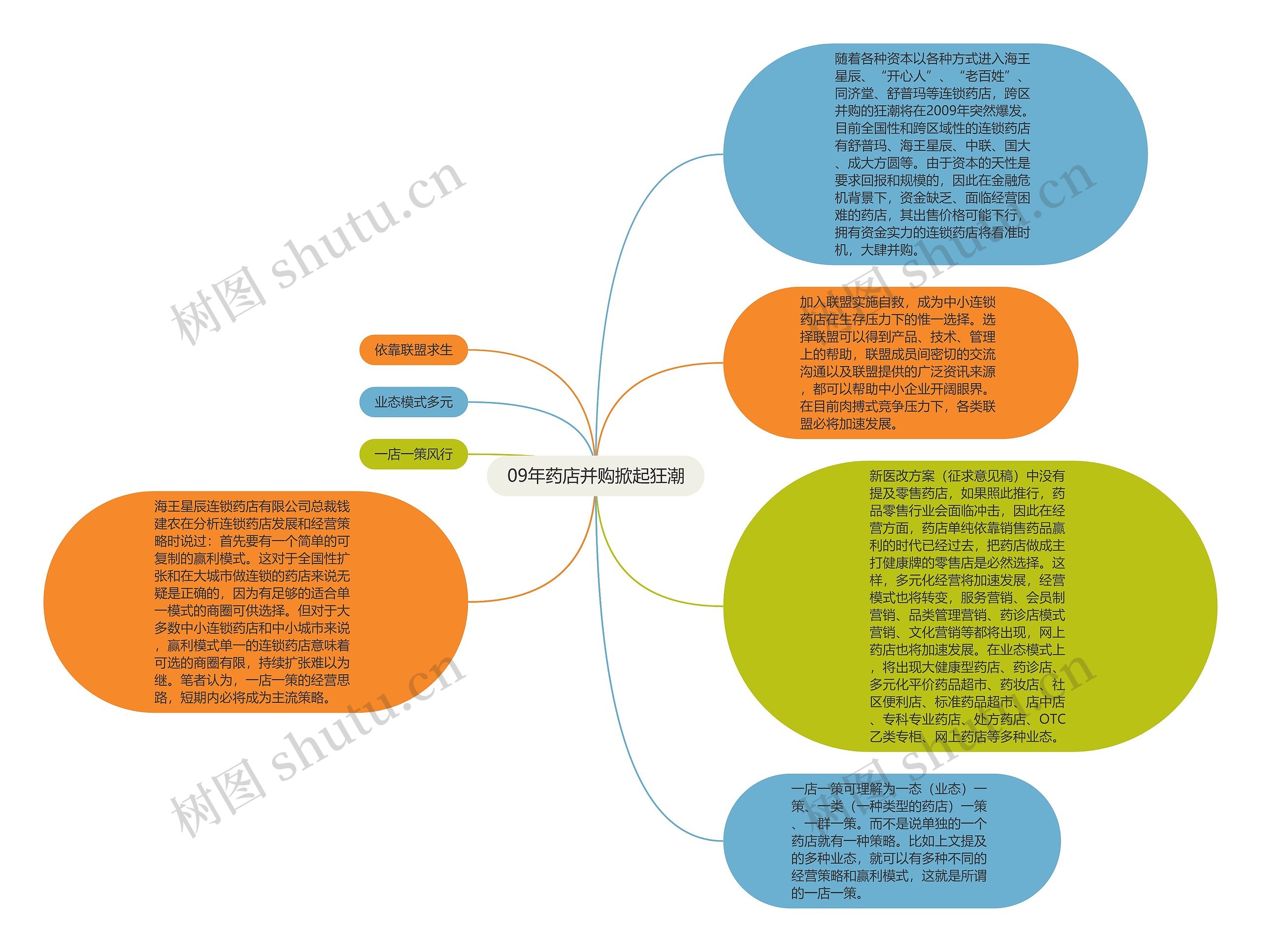 09年药店并购掀起狂潮思维导图