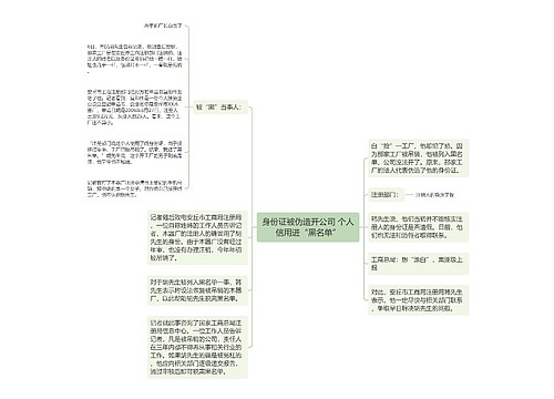 身份证被伪造开公司 个人信用进“黑名单”