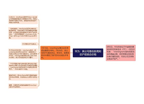 华为：美公司意在抬高知识产权组合价格