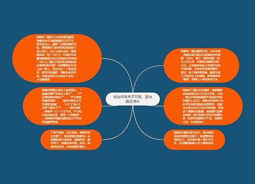 创业失败并不可怕，因为路还很长