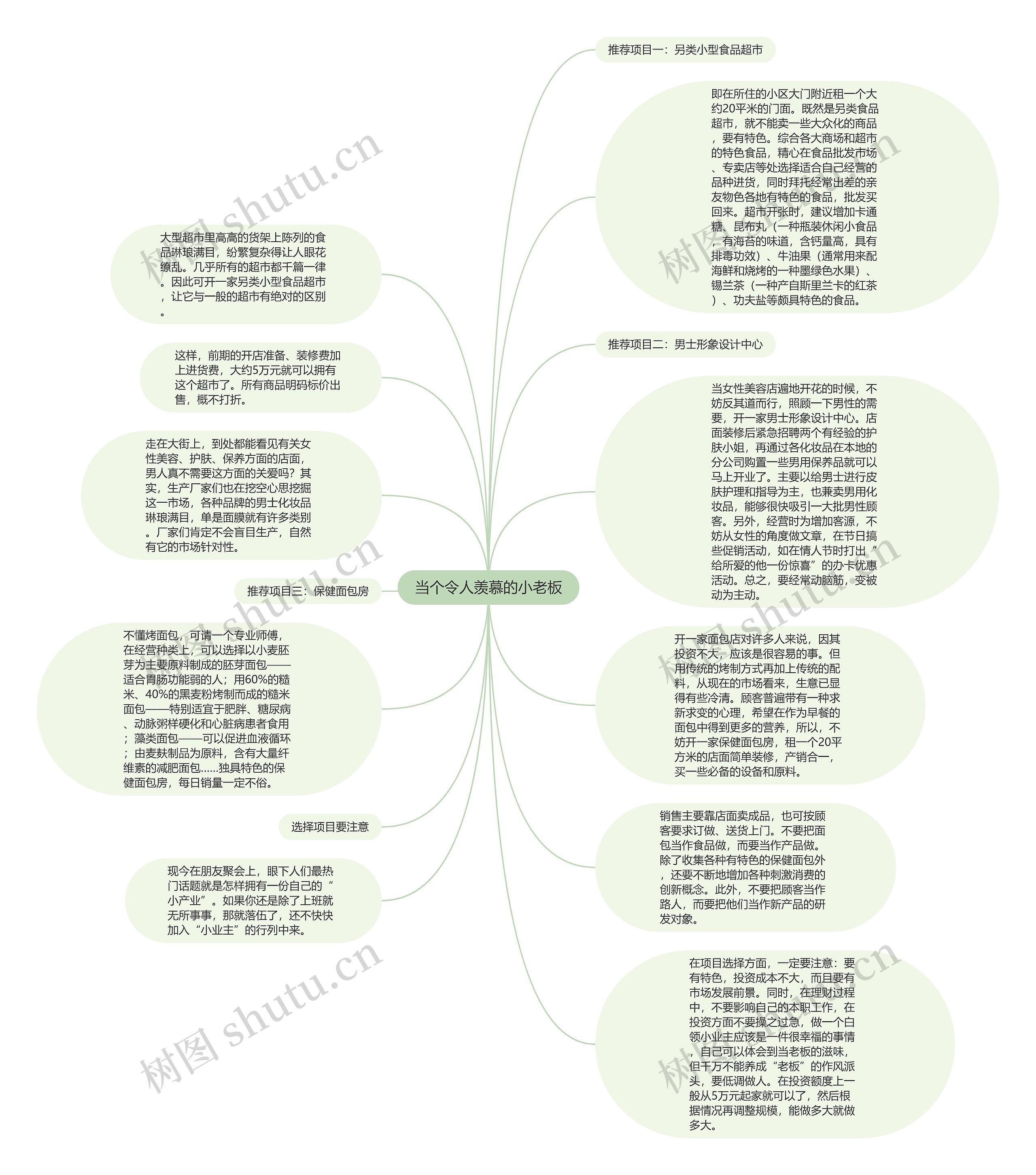 当个令人羡慕的小老板思维导图