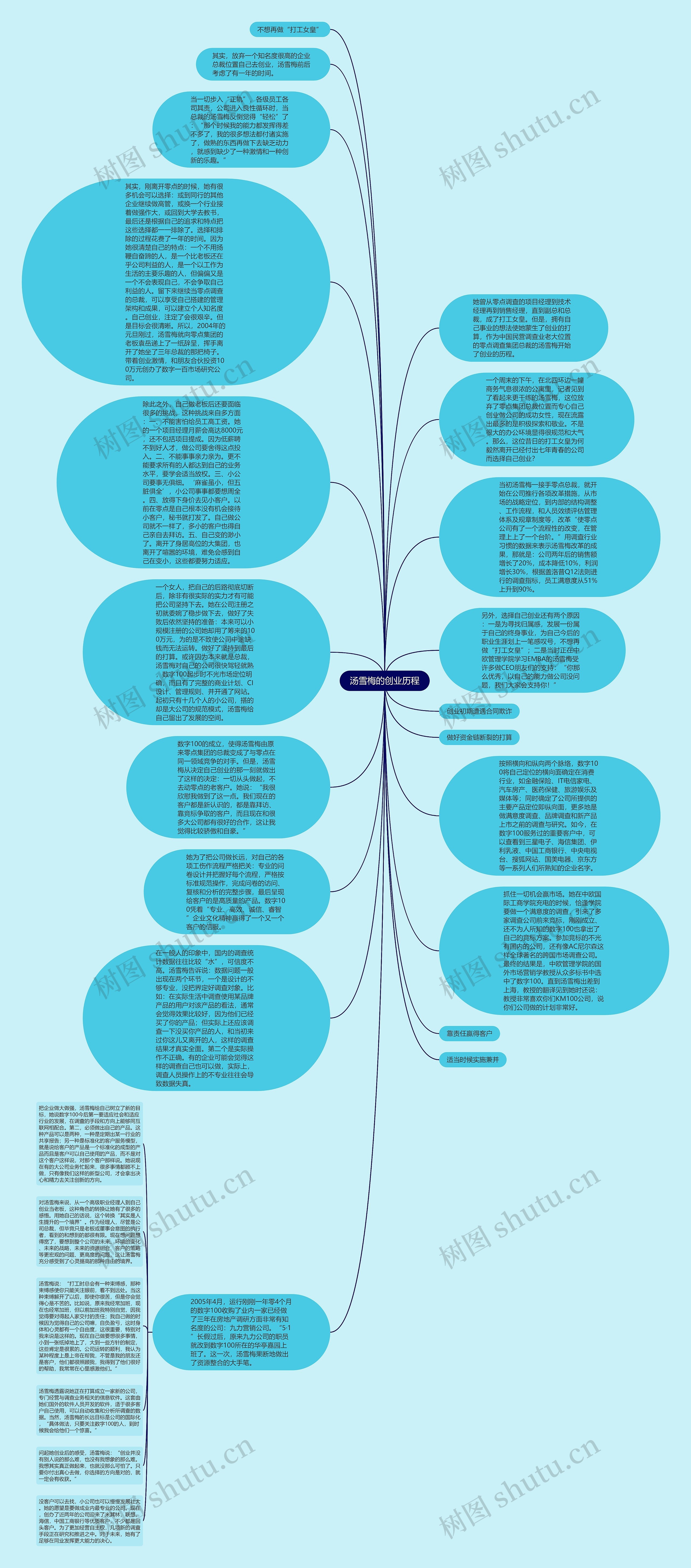 汤雪梅的创业历程思维导图