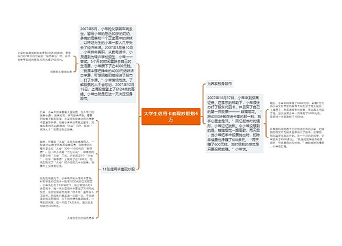 大学生信用卡套现炒股赔4万