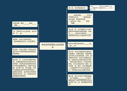 中外合作经营企业合同样本