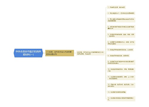 中外合资合作医疗机构申报材料(一)