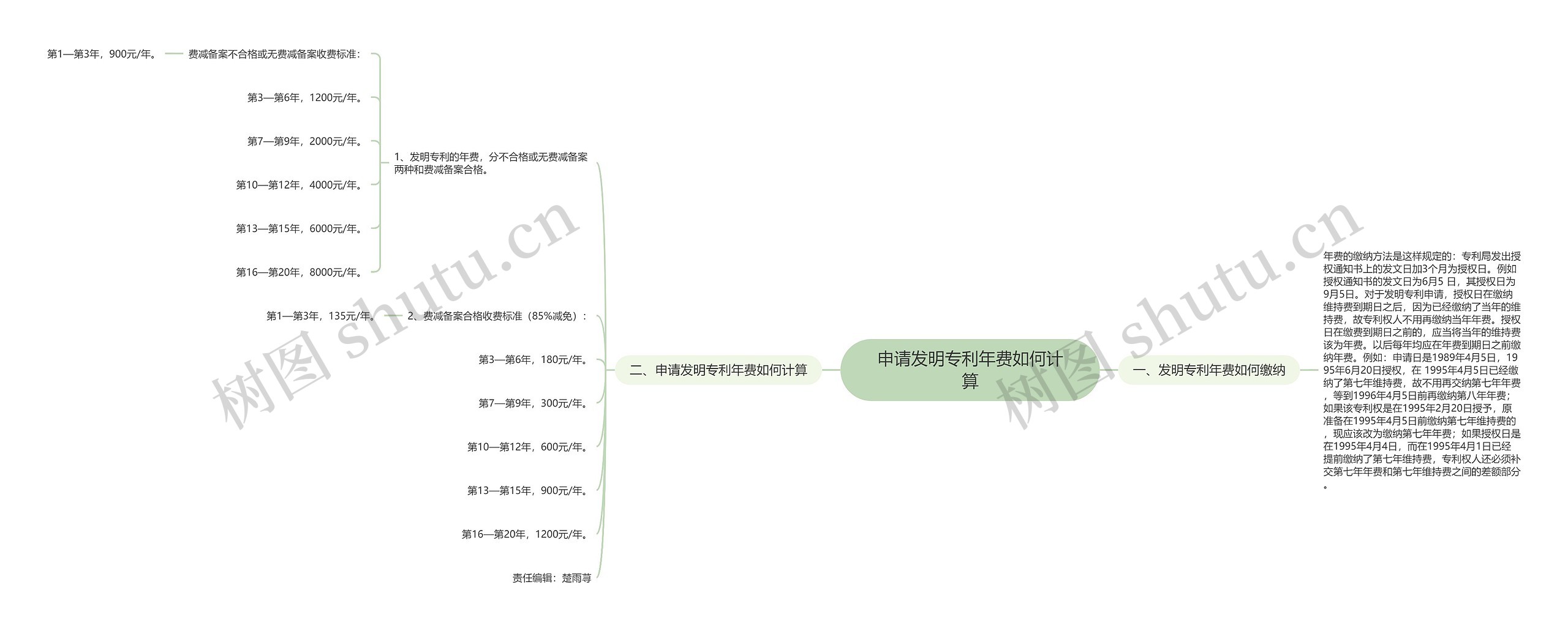 申请发明专利年费如何计算思维导图