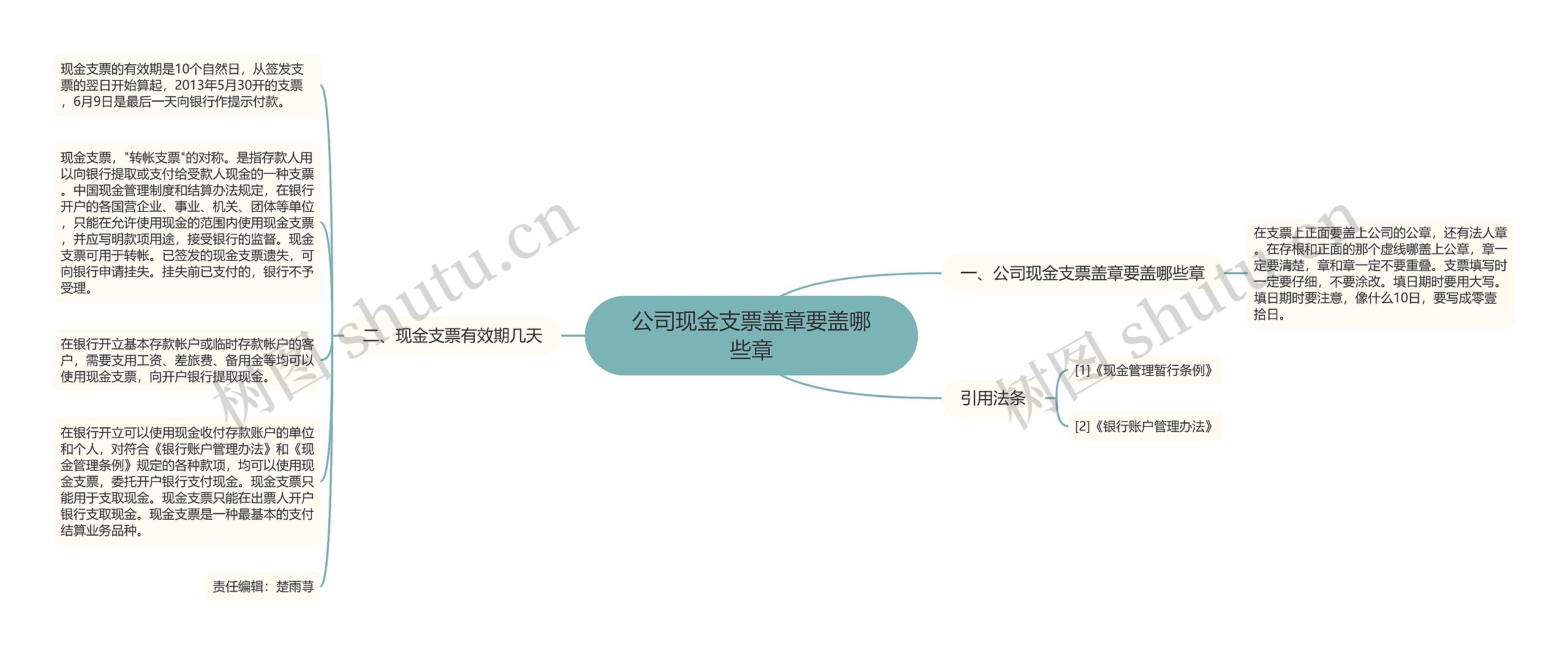 公司现金支票盖章要盖哪些章思维导图