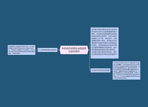 中外合作经营企业的投资与合作条件