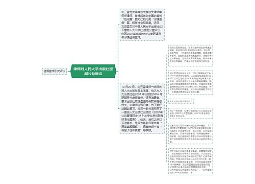 律师对人民大学出版社提起公益诉讼