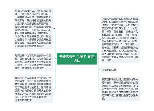 开新店获得“地利”的新方法