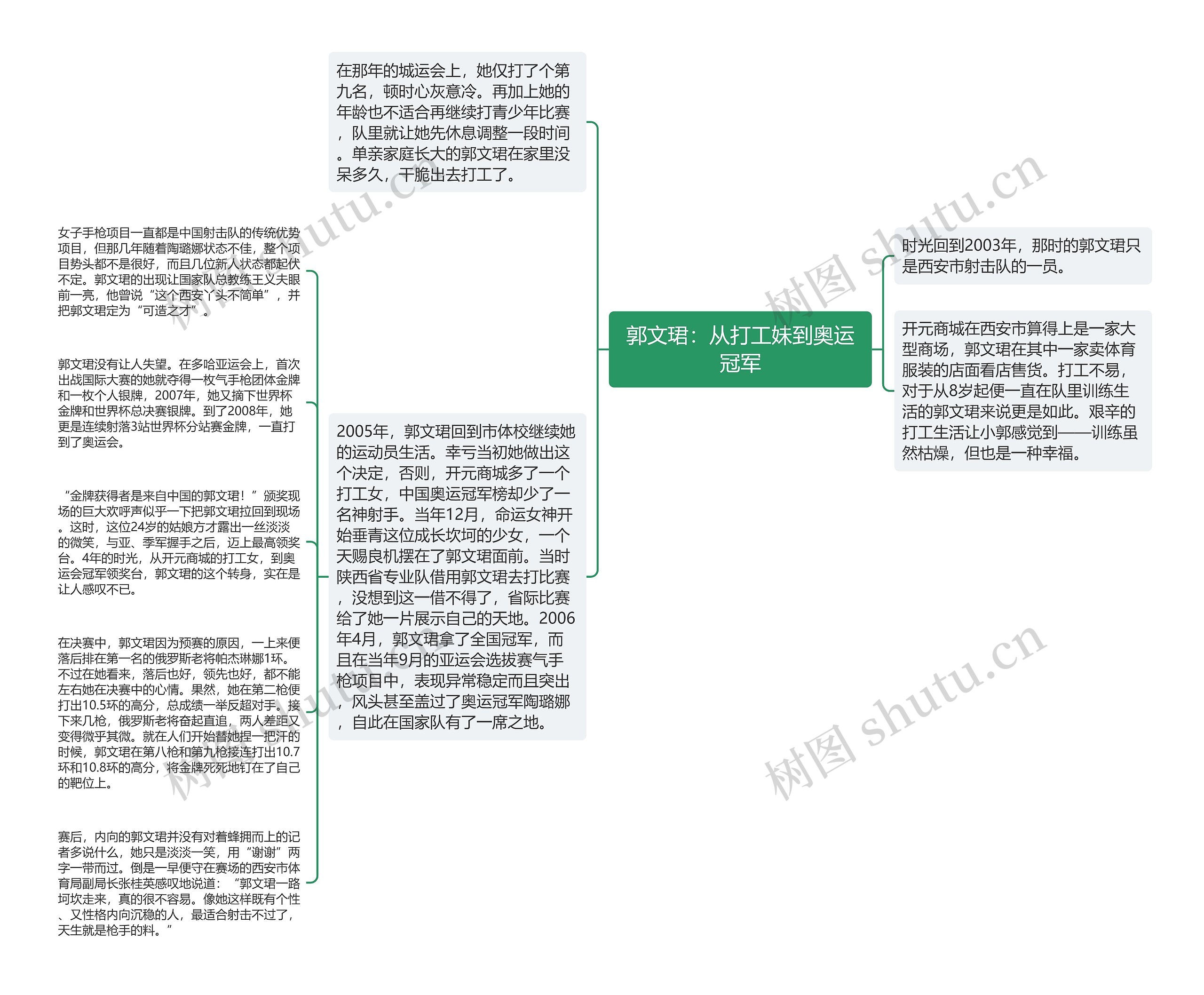 郭文珺：从打工妹到奥运冠军思维导图