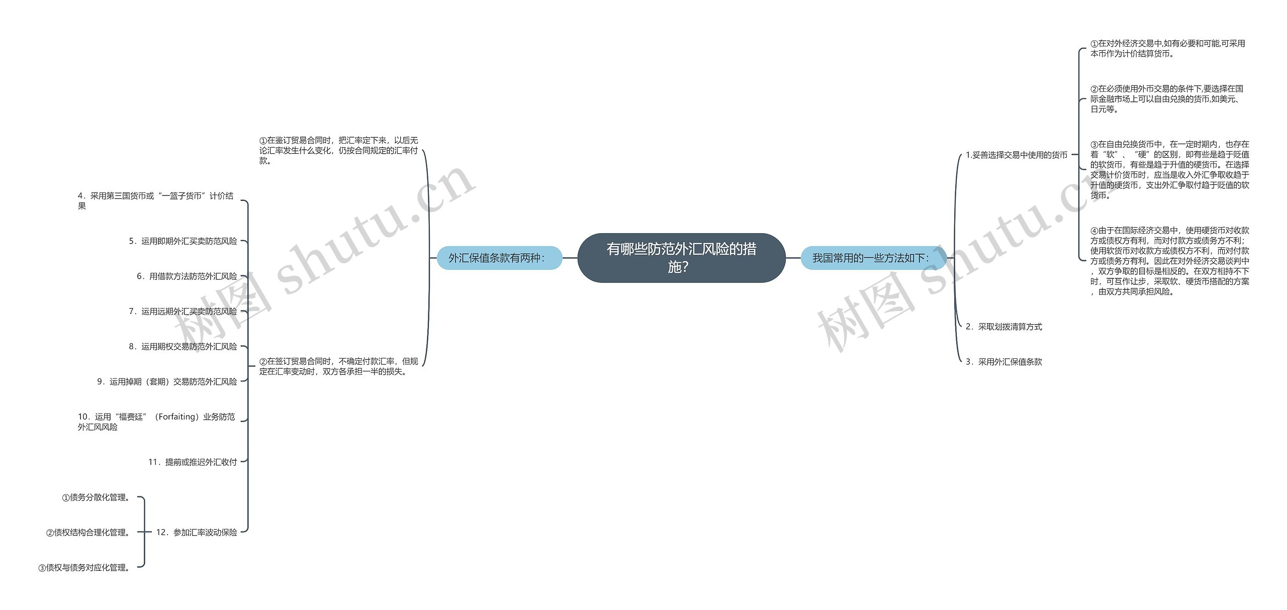 有哪些防范外汇风险的措施？思维导图