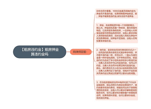 【租房违约金】租房押金算违约金吗