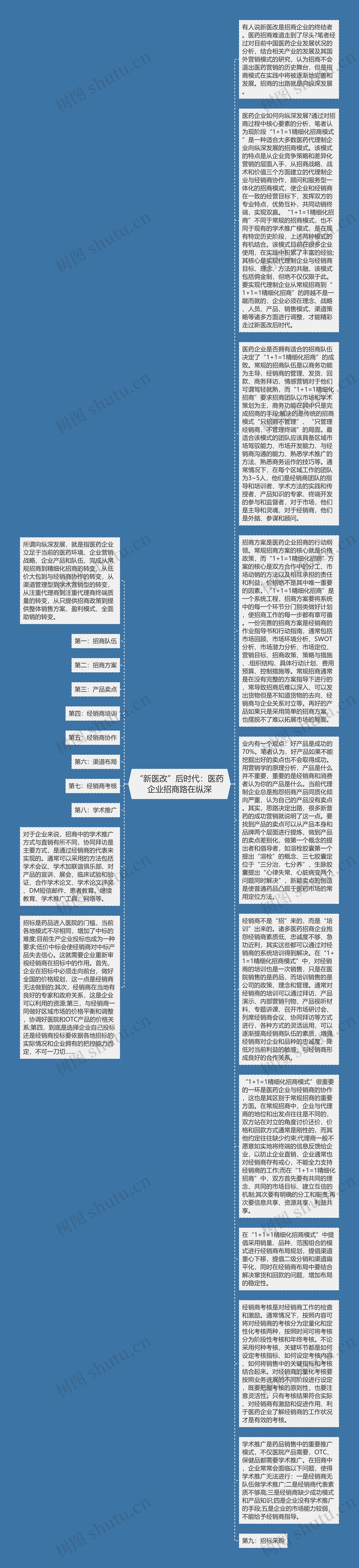 “新医改”后时代：医药企业招商路在纵深思维导图