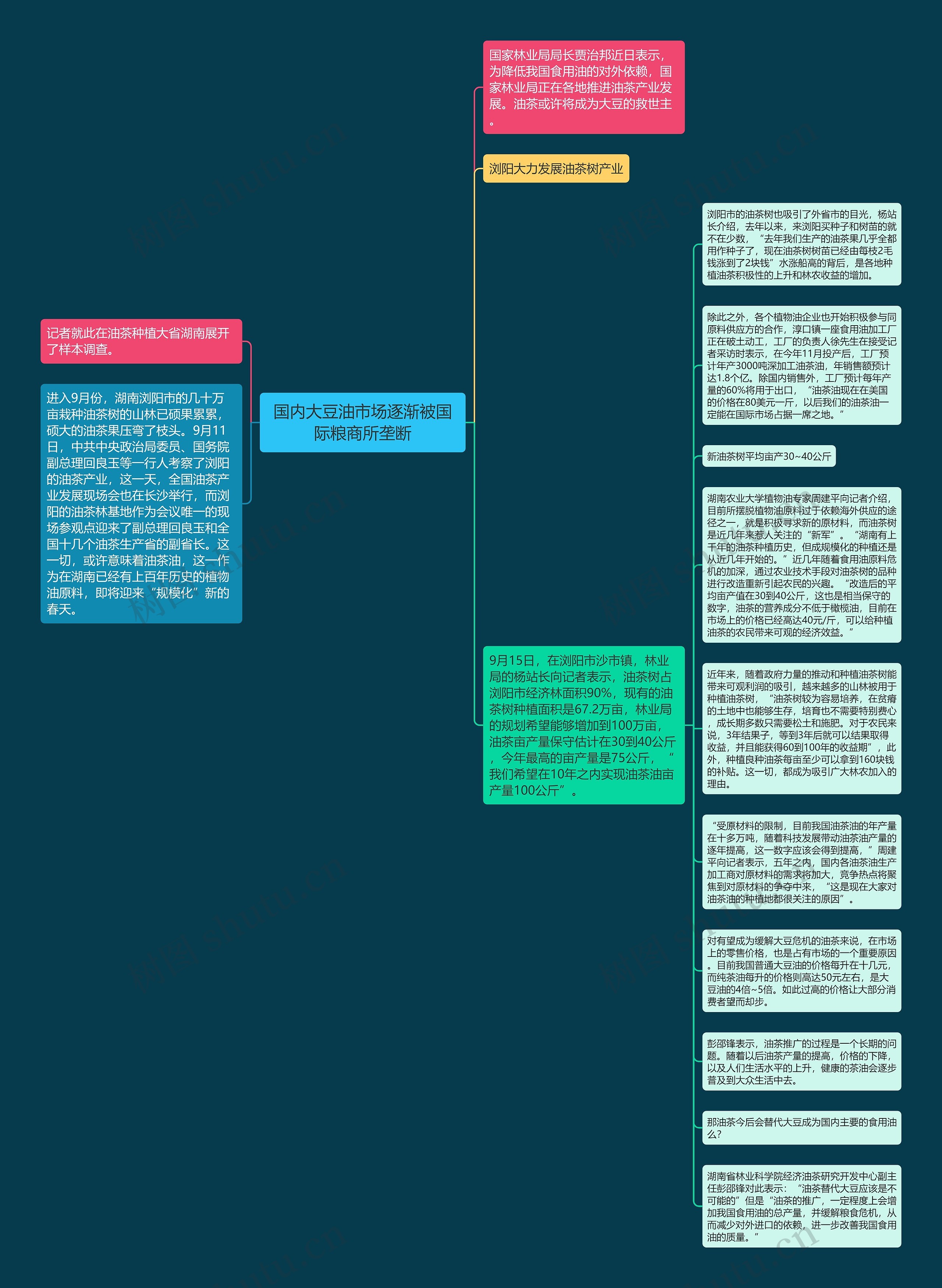 国内大豆油市场逐渐被国际粮商所垄断思维导图高清图 国内大豆油市场逐渐被国际粮商所垄断思维导图
