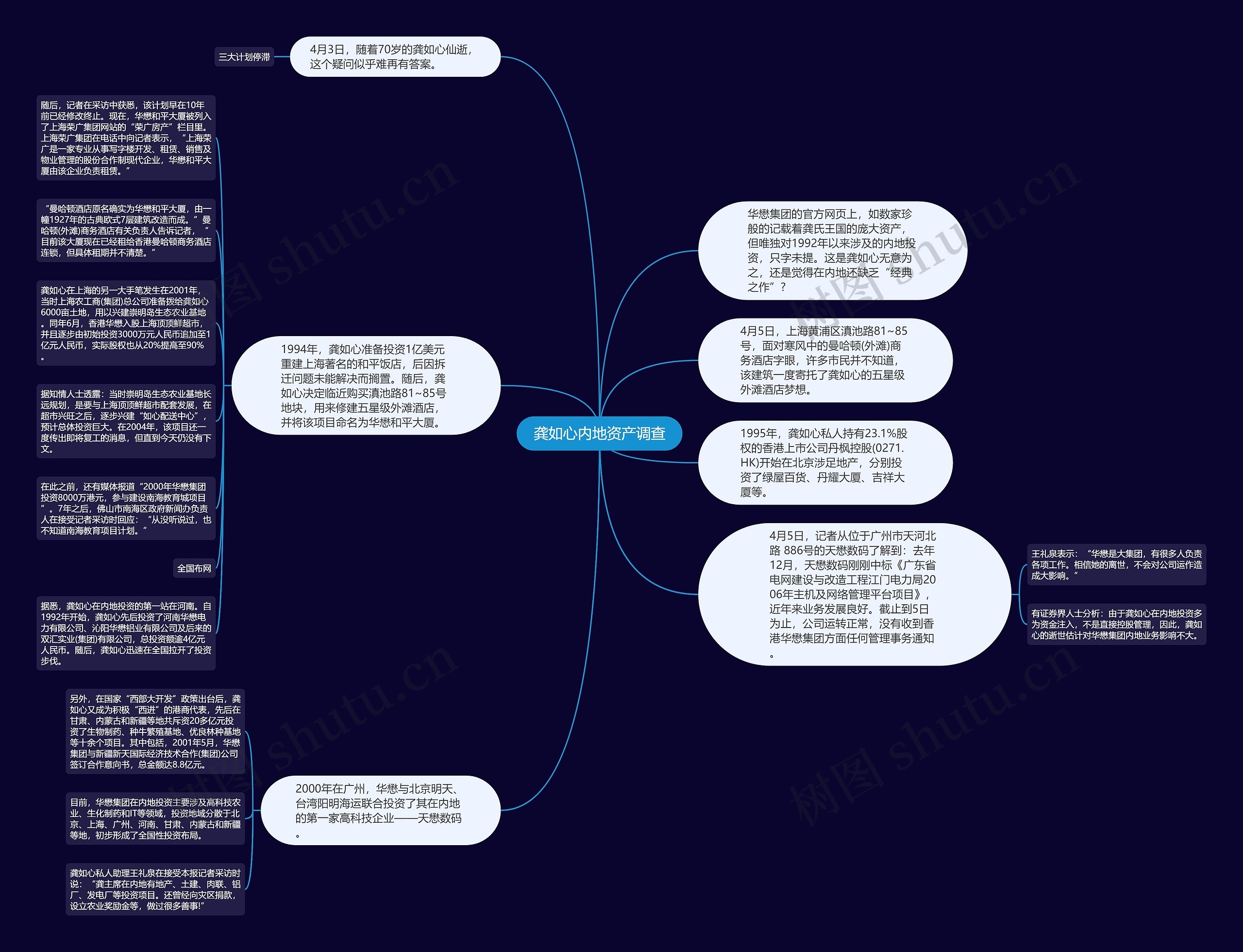 龚如心内地资产调查思维导图