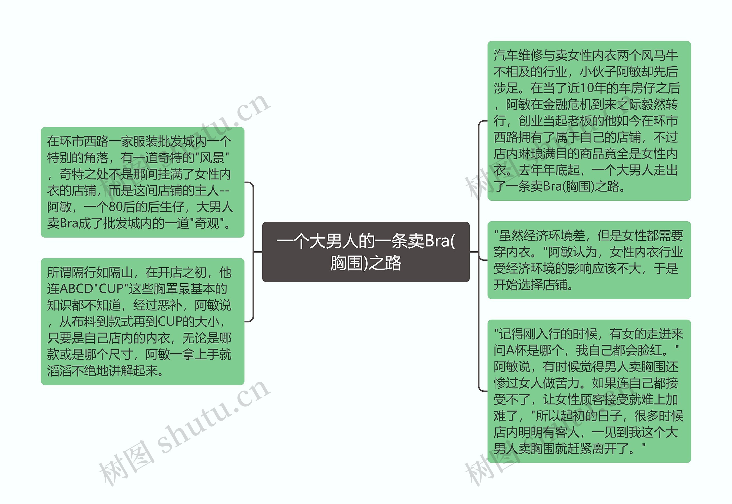 一个大男人的一条卖Bra(胸围)之路思维导图