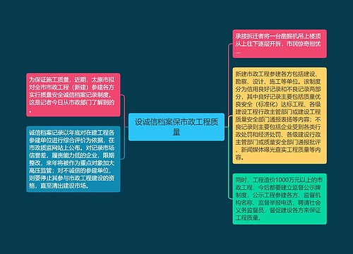 设诚信档案保市政工程质量