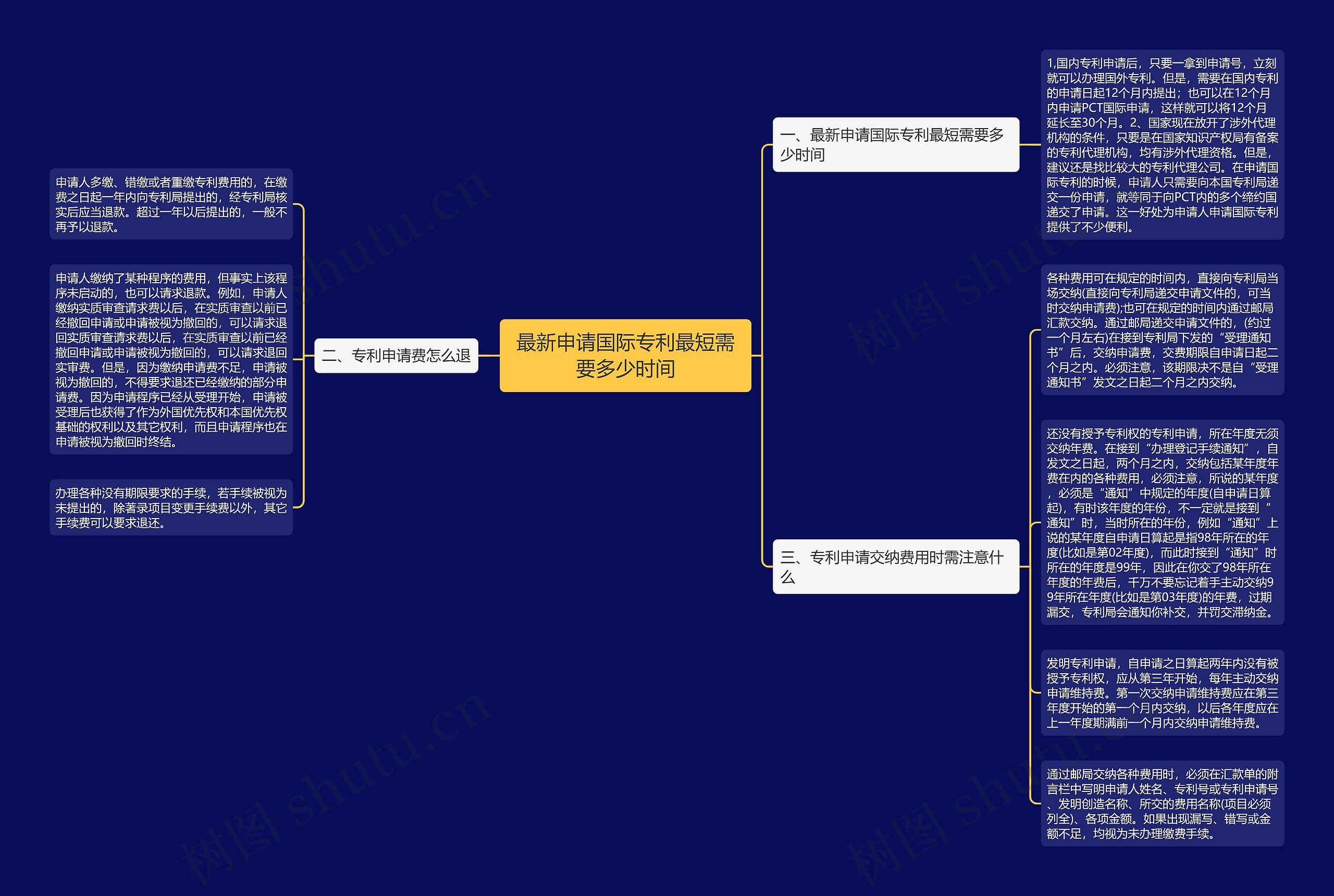 最新申请国际专利最短需要多少时间思维导图