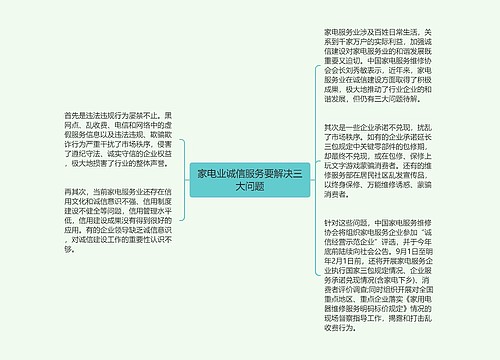 家电业诚信服务要解决三大问题