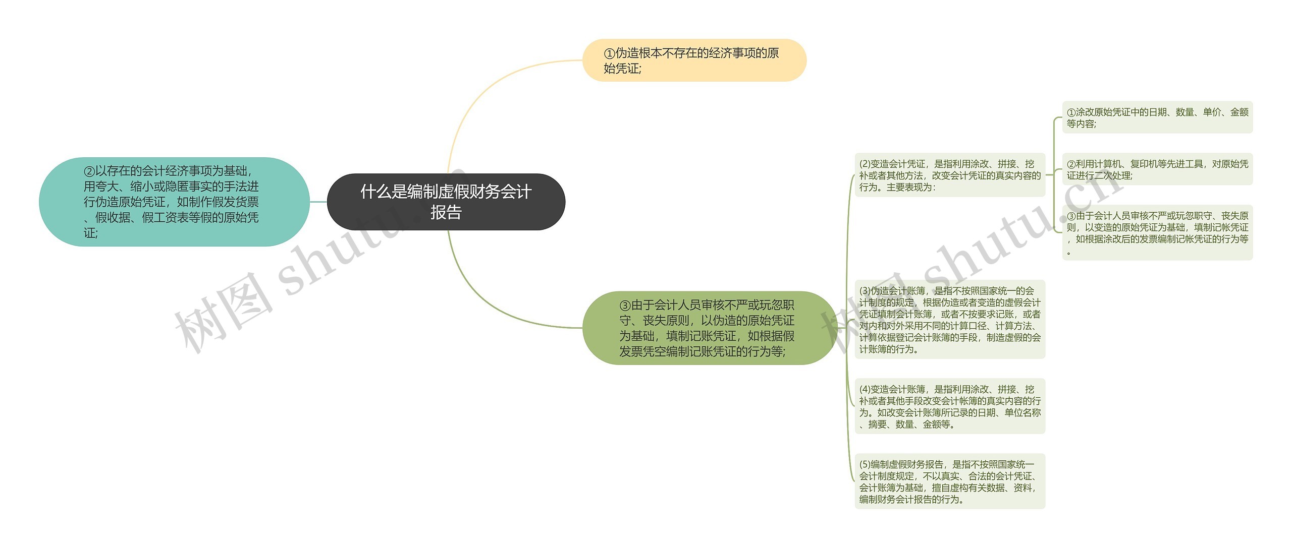 什么是编制虚假财务会计报告思维导图