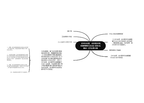 《中外合资、合作医疗机构管理暂行办法》的补充规定（卫生部令第