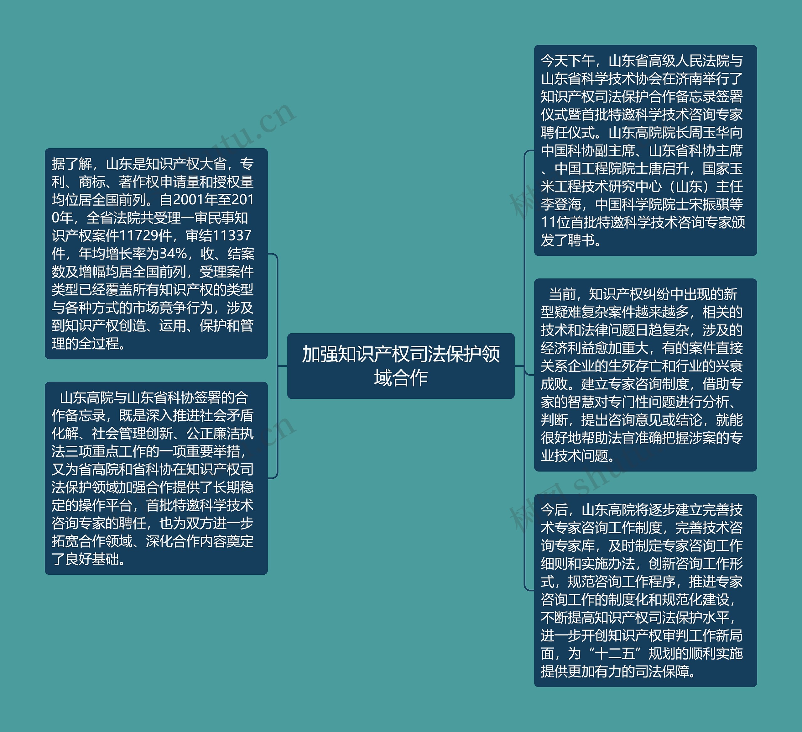 加强知识产权司法保护领域合作思维导图