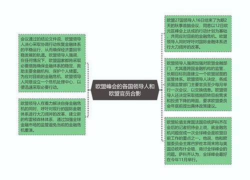 欧盟峰会的各国领导人和欧盟官员合影