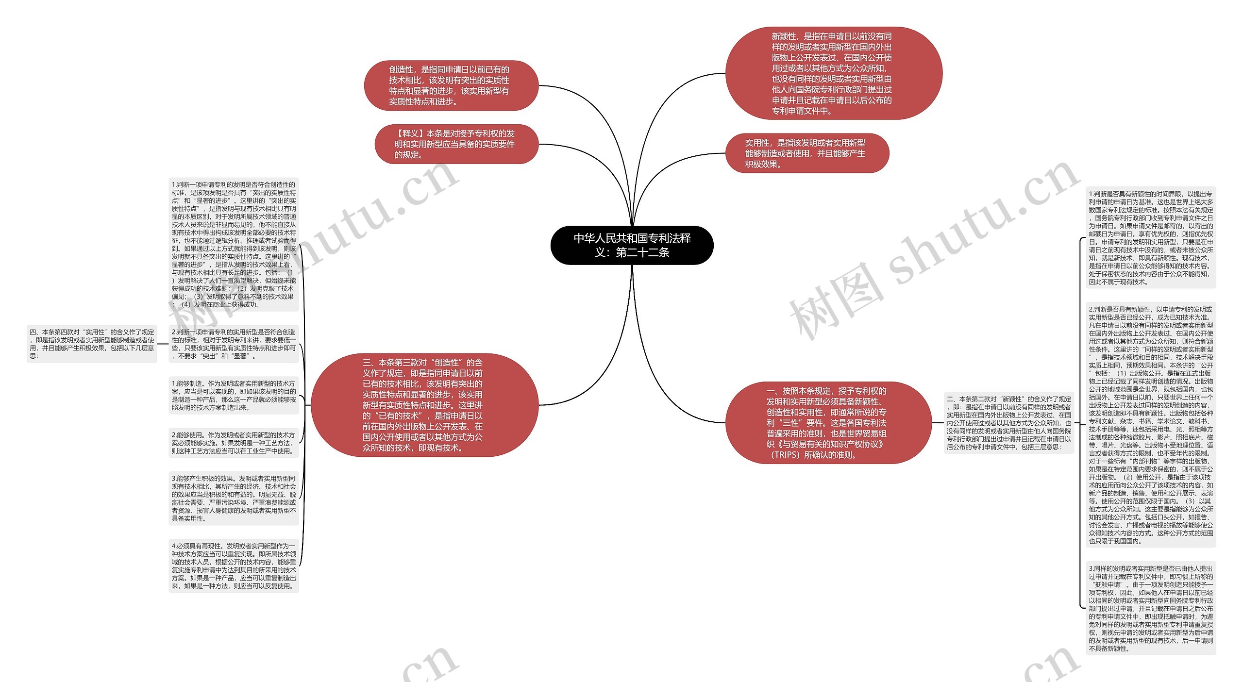 中华人民共和国专利法释义：第二十二条思维导图