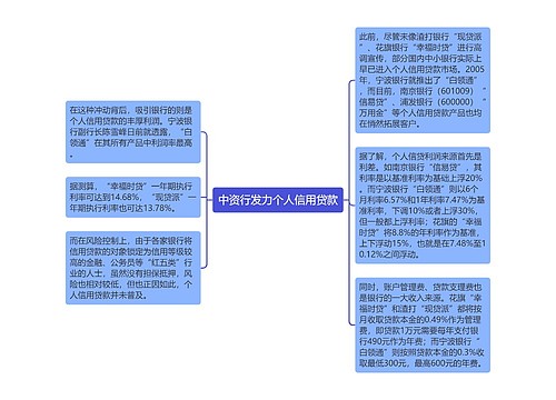 中资行发力个人信用贷款