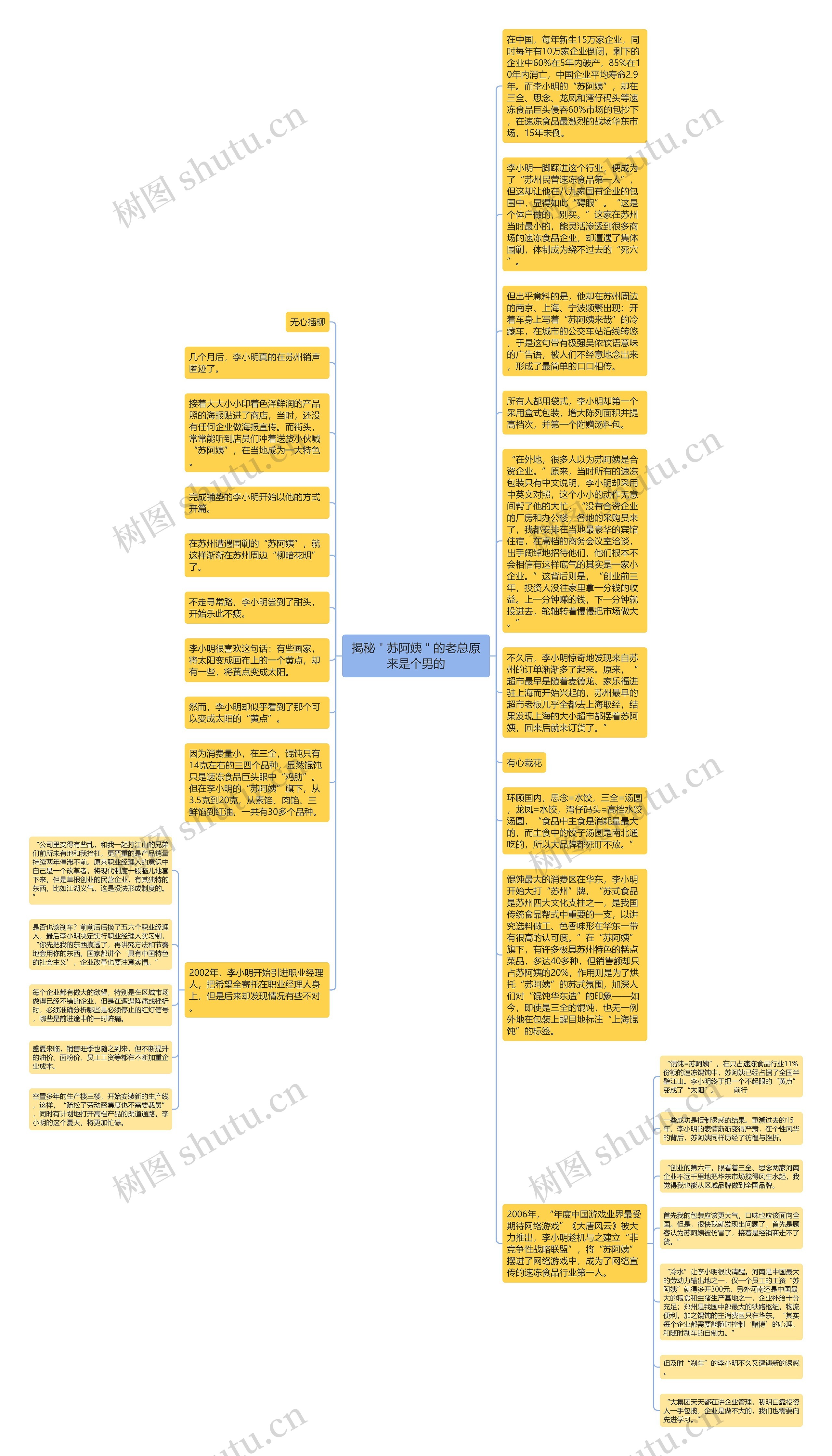 揭秘＂苏阿姨＂的老总原来是个男的思维导图