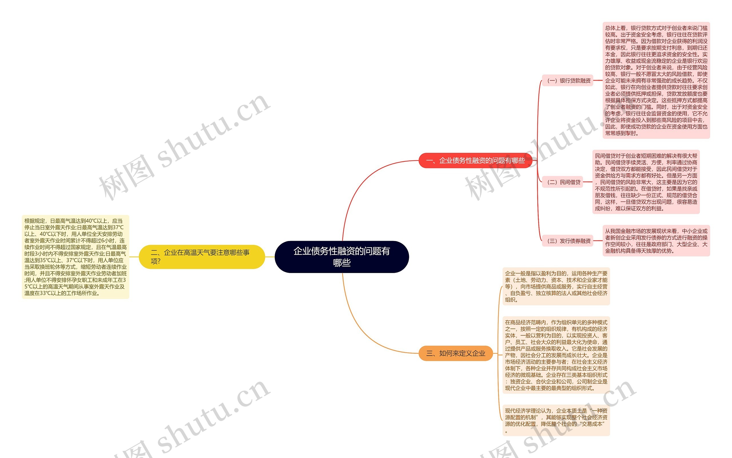 企业债务性融资的问题有哪些思维导图