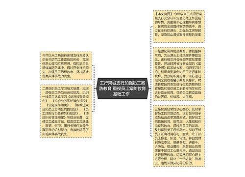 工行栾城支行加强员工案防教育 重视员工案防教育基础工作  