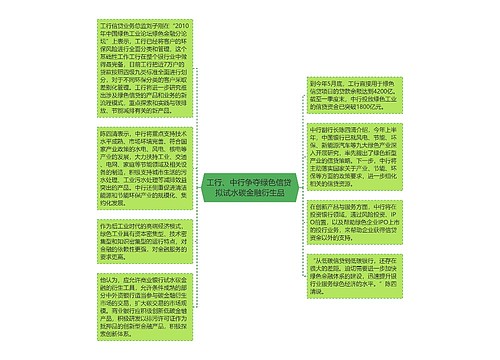 工行、中行争夺绿色信贷 拟试水碳金融衍生品