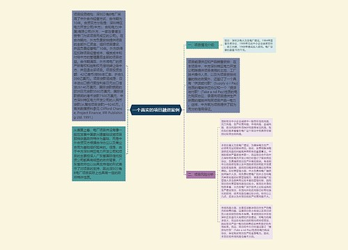 一个真实的项目融资案例