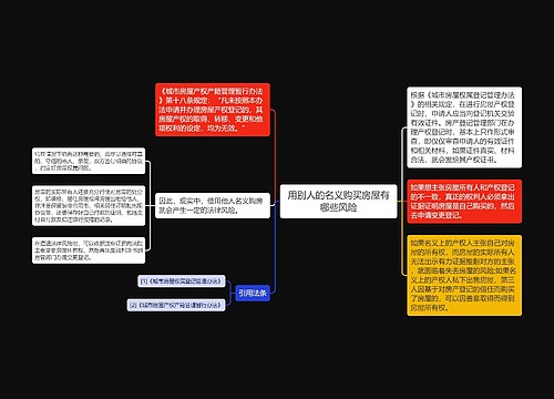 用别人的名义购买房屋有哪些风险