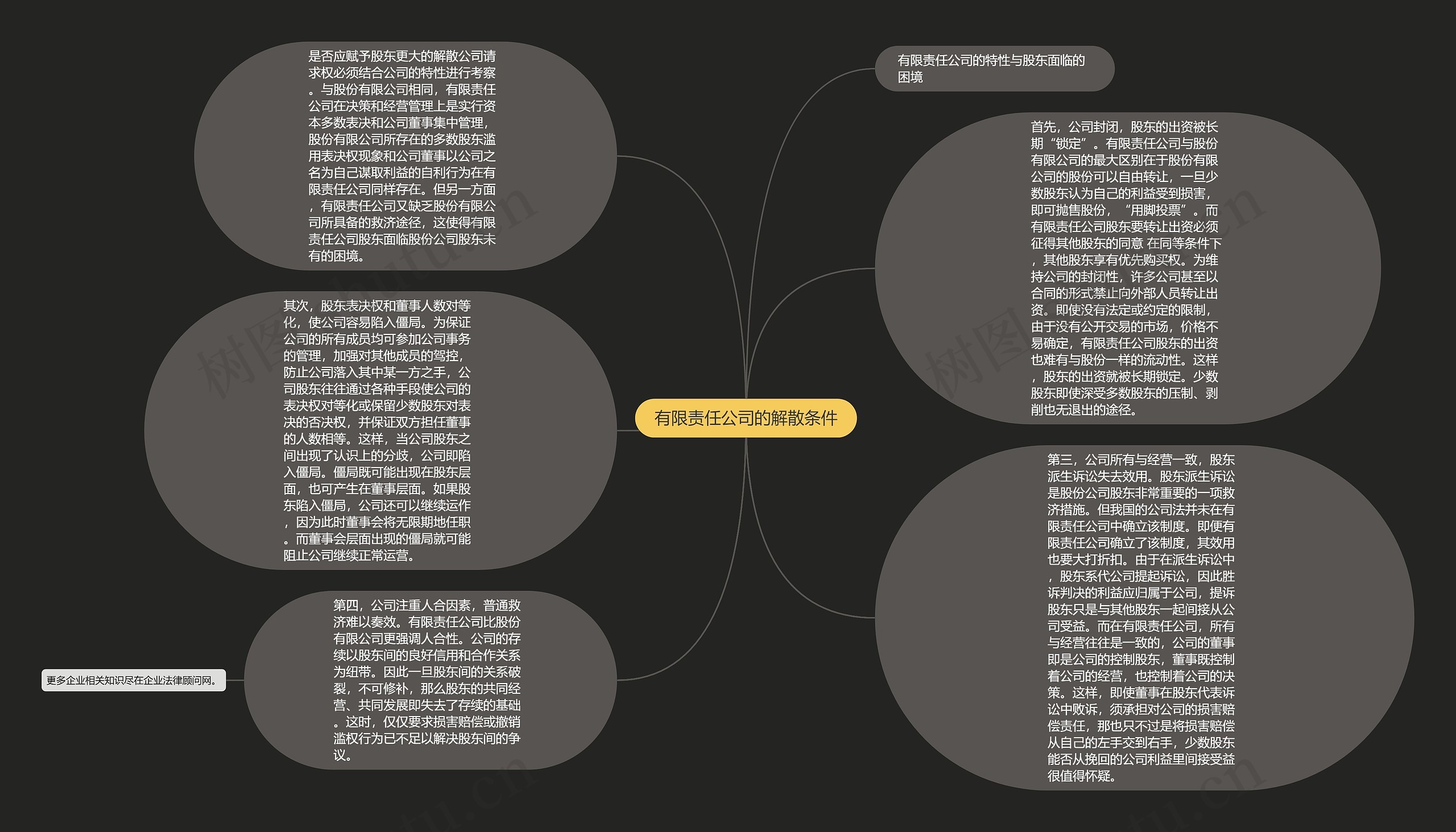 有限责任公司的解散条件思维导图