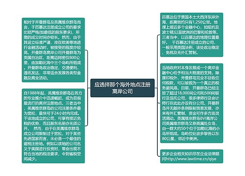 应选择那个海外地点注册离岸公司