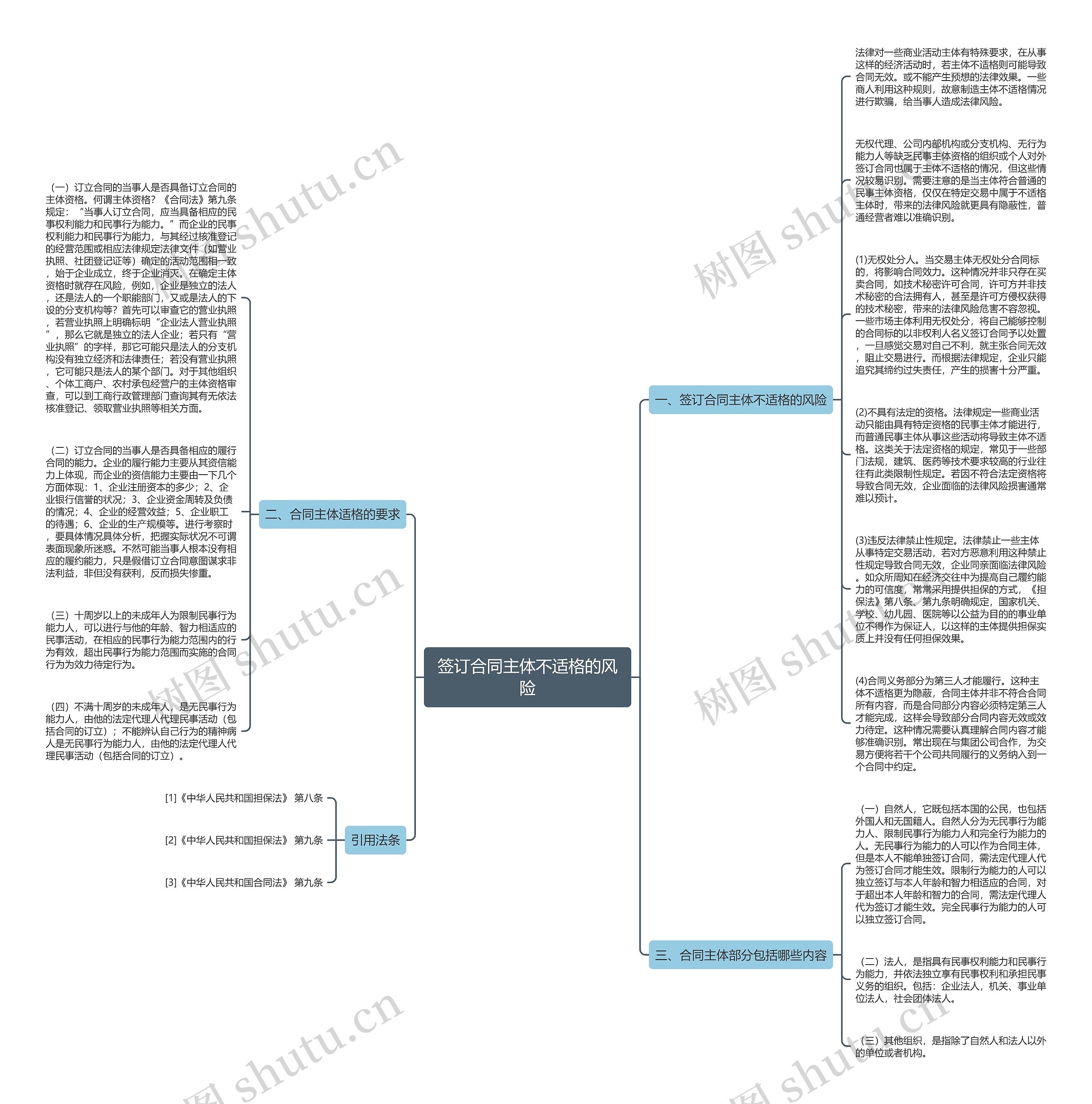 签订合同主体不适格的风险思维导图