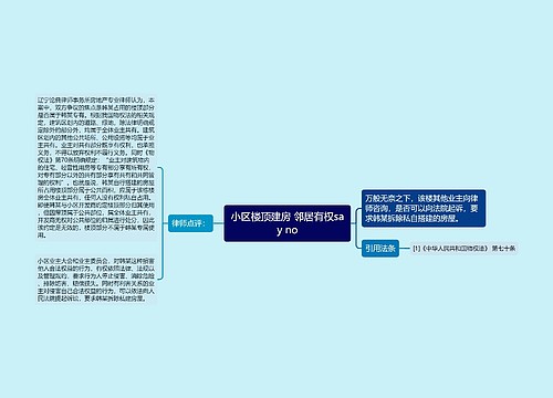 小区楼顶建房 邻居有权say no