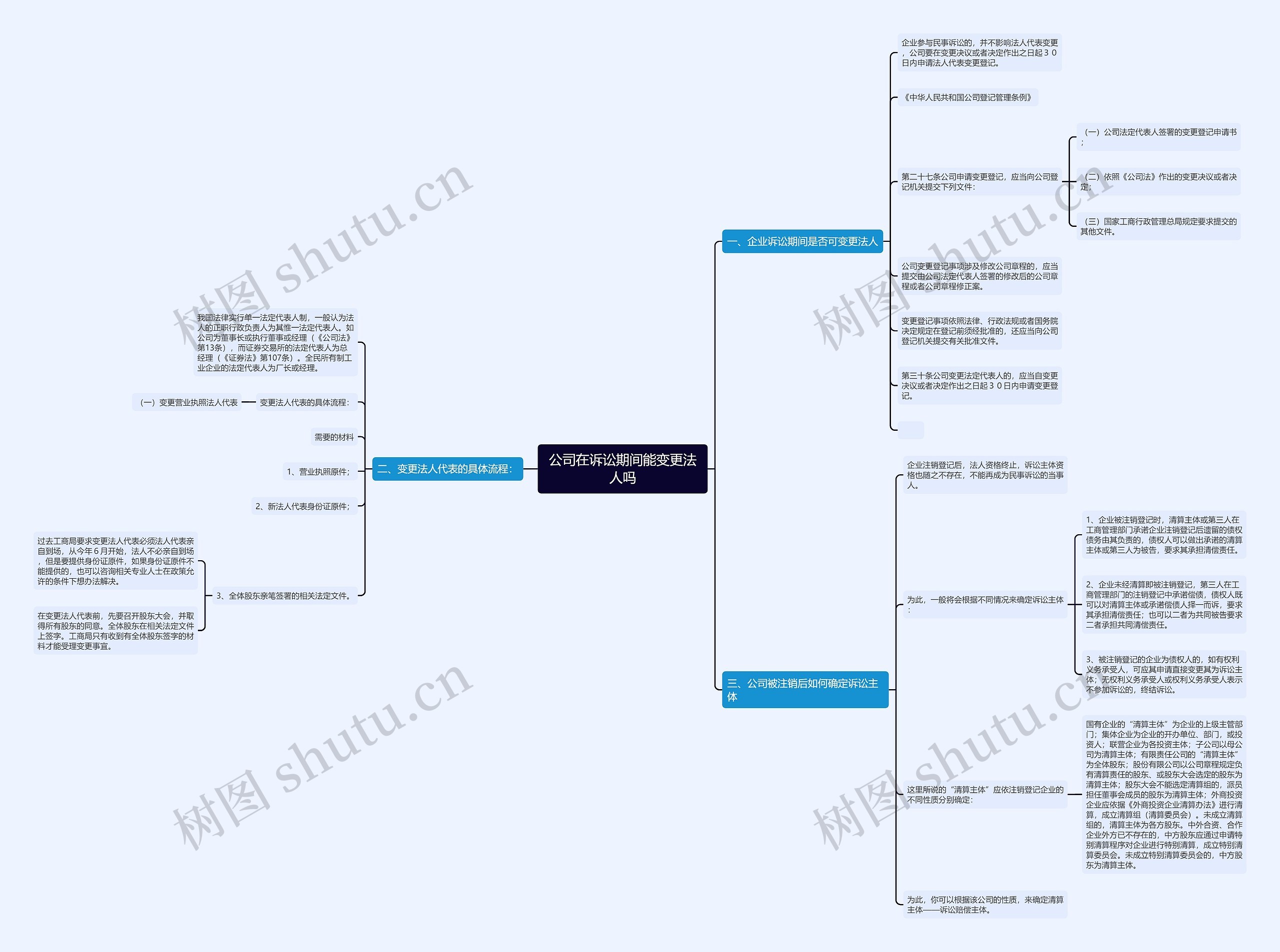 公司在诉讼期间能变更法人吗思维导图
