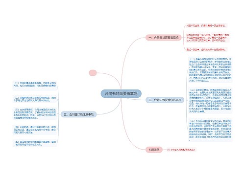 合同书封面要盖章吗