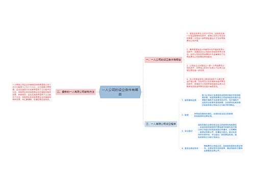 一人公司的设立条件有哪些