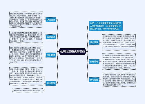 公司治理模式有哪些