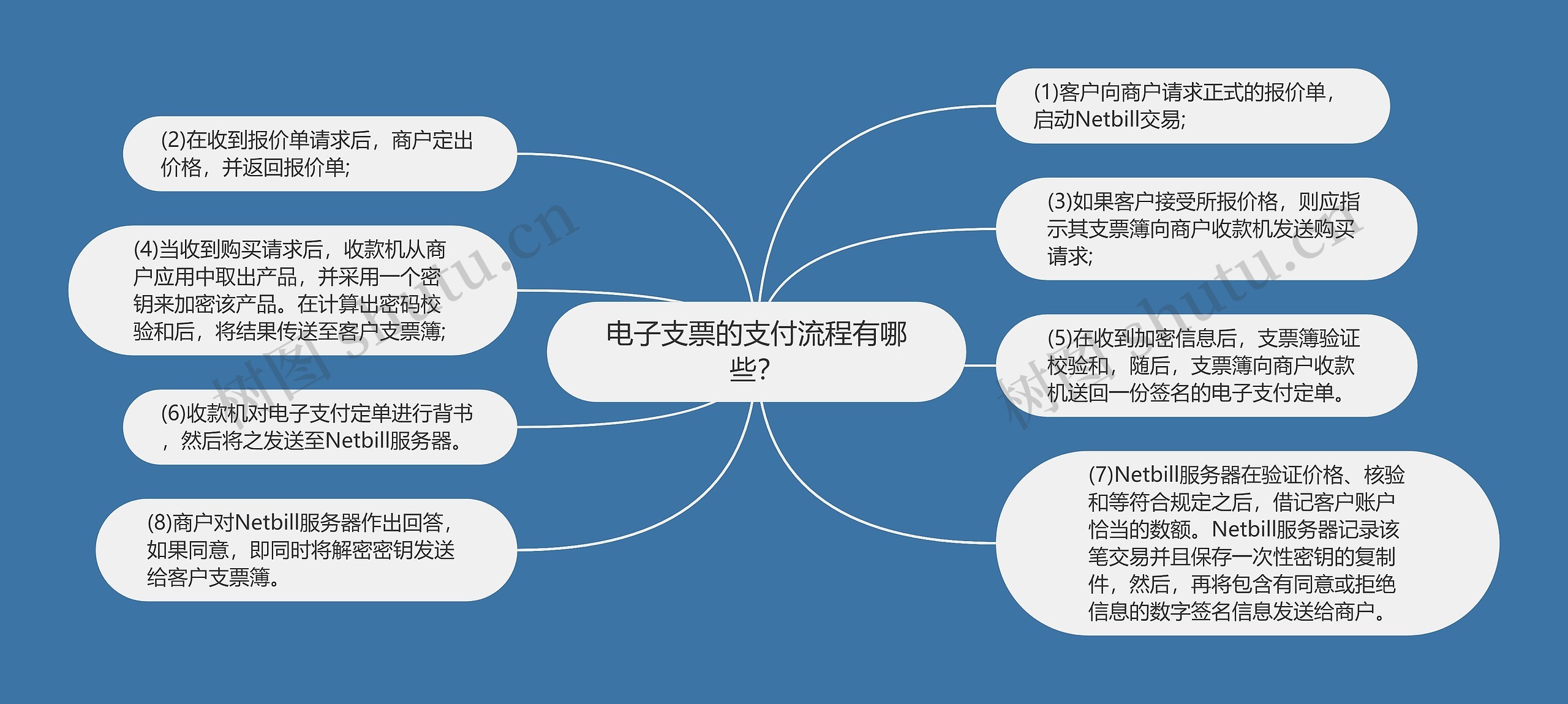 电子支票的支付流程有哪些？思维导图